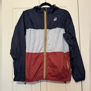 KWAY M color block Le Vrai 3.0 packable waterproof hiking windbreaker jacket
